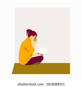 
Illustration vector graphic of 
women read books