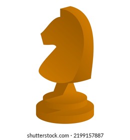 Illustration vector graphic of Wooden Knight Chess Piece