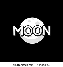 Ilustración vectorial gráfico del logotipo de la plantilla de la luna de marca de palabras