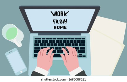 
ilustración vectorial gráfico del trabajo desde casa