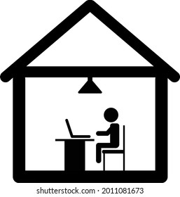 Illustration vector graphic of work from home  work at home  study from home icon. Perfect for banner,icon,wallpaper HD, logo