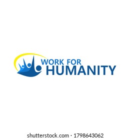 Illustration vector graphic of work for humanity best for charity logo