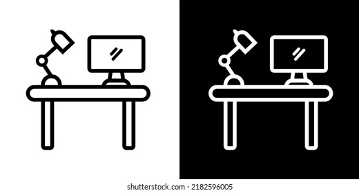 Illustration Vector Graphic of Workspace, table, study Icon