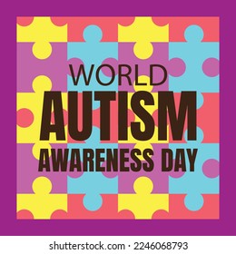 illustration vector graphic of world autism day puzzle board, perfect for international day, world autism awareness day, celebrate, greeting card, etc.