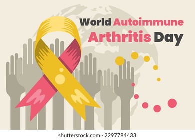 Gráfico vectorial de ilustración del Día Mundial de la Artritis Autoinmune. Bien por el afiche