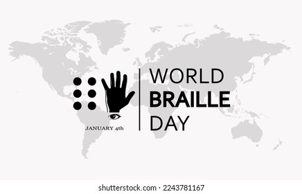 illustration Vector graphic of world braille day. poster or logo for annual celebration of world braille day (january 4).