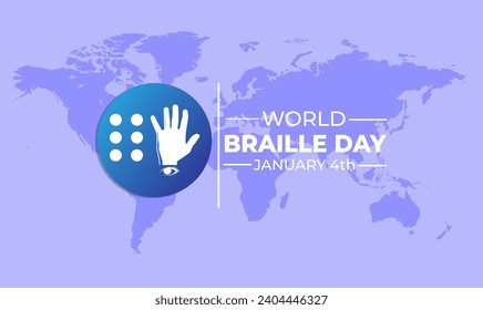 illustration Vector graphic of world braille day. poster or logo for annual celebration of world braille day (january 4).