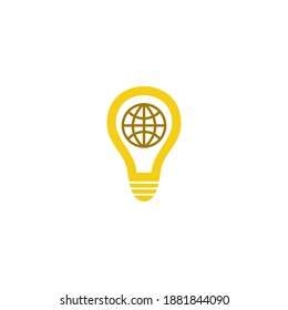 Gráfico vectorial de ilustración de la bombilla mundial. Perfecto para la compañía tecnológica