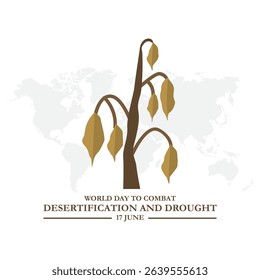 illustration vector graphic of World Day to Combat Desertification and Drought, 17 June, combat desertification and drought, celebrate, greeting card, 