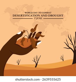 illustration vector graphic of World Day to Combat Desertification and Drought, 17 June, combat desertification and drought, celebrate, greeting card, 
