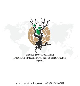 illustration vector graphic of World Day to Combat Desertification and Drought, 17 June, combat desertification and drought, celebrate, greeting card, 