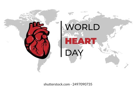 illustration vector graphic of world heart day. poster or logo for annual celebration of world heart day