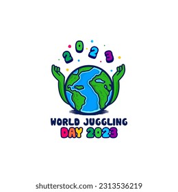 Gráfico vectorial de ilustración del día mundial de malabarismo, un evento celebrado en junio para la plantilla de diseño del Día Mundial del Malabarismo

