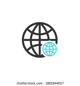 Gráfico vectorial de ilustración del logotipo mundial. Perfecto para la compañía tecnológica