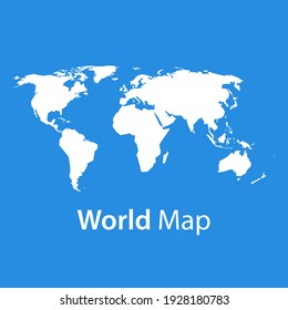 Illustration vector graphic of world map on blue background