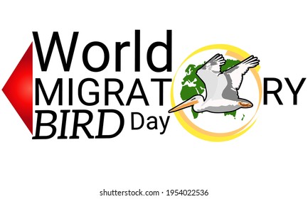 Gráfico vectorial de ilustración del Día Mundial de las Aves Migratorias el 8 de mayo. Perfecto para carteles, pancartas, pegatinas, etc.