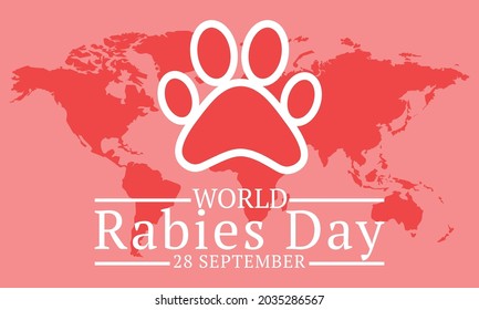 illustration vector graphic of world rabies day, good for poster, social media post, or web campaign.