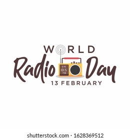 Illustration vector graphic of world radio day good for background. holiday, promo, radio, vector, classic, modern, calligraphy, handwritting, handmade