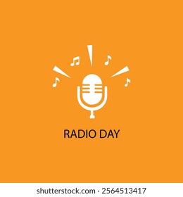 Illustration vector graphic of world radio day good for background. Radio Day illustration.