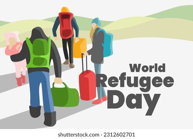 Illustration, Vektorgrafik des Weltflüchtlingstags. Gut für Poster