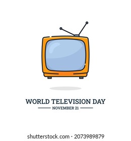 Illustration vector graphic of World Television Day. The illustration is Suitable for banners, flyers, stickers, Card, etc.