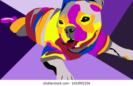 Illustration vector graphic of wpap the design style of the Bulldog Dog. Good for home displays, and room sweeteners.