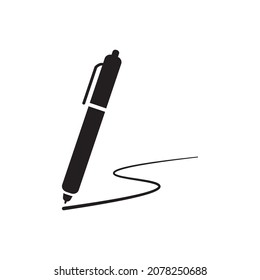 Illustration vector graphic of write icon, pen, line, signature pen outline, filled vector sign and logo illustration. Good for your design