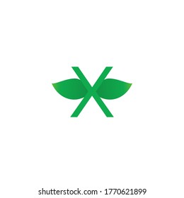 Illustration Vector Graphic of X Letter Leaf. Perfect to use for Nature Company