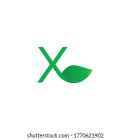 Illustration Vector Graphic of X Letter Leaf. Perfect to use for Nature Company