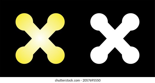 Illustration vector graphic of X logo. Cross logo. White color and gradation. Simple flat image