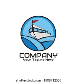 illustration vector graphic of yacht sailing above the sea with a view of the blue sky, perfect for adventure, resort, holiday, touring, transportation, etc.

