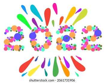illustration vector graphic of
year 2022 with colorful circle perfect for welcoming new year 2022