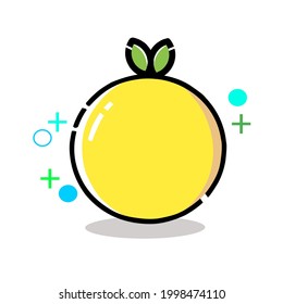 Illustration vector graphic of yellow orange with two two above and other small icons perfect for fruits, oranges, food, vectors and others related to meaning