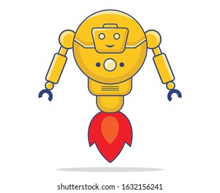 Illustration vector graphic of yellow robot