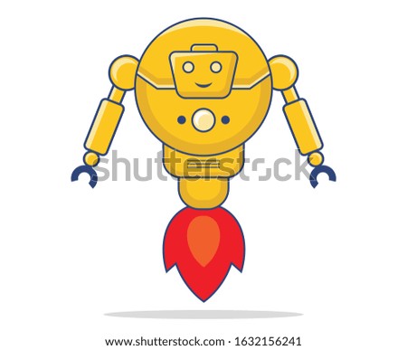 Illustration vector graphic of yellow robot