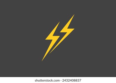 Ilustración vector gráfico de trueno amarillo. Bueno para el logotipo