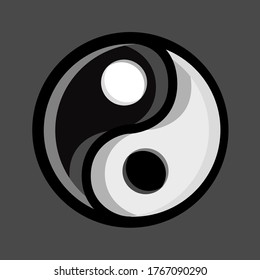 illustration vector graphic of yin yang icon good for emblem,sticker and etc.