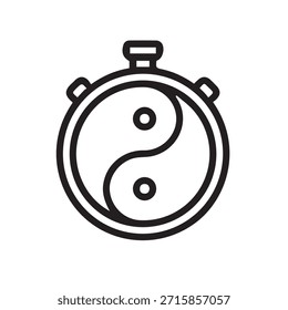 Illustration, Vektorgrafik von Yin Yang Stopwatch Symbol