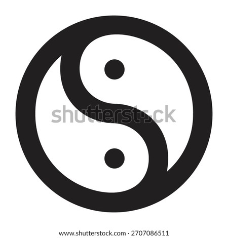 Illustration vector graphic of Yin and Yang Symbol Solid Icon Outline