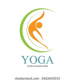 illustration vector graphic of yoga logo and symbol perfect for shop brands, spas, fitness, health, etc