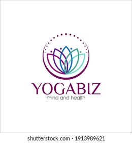 Illustration vector graphic of yoga meditation studio logo design template