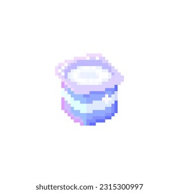 Illustration vector graphic of yoghurt in pixel art style