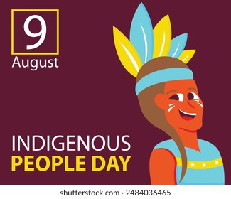 illustration vector graphic of young woman dressed in traditional clothing, perfect for international day, indigenous people day, celebrate, greeting card, etc.