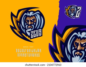 illustration vector graphic of Zeus mascot logo perfect for sport and e-sport team
