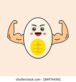 Illustration vector graphich of the egg showing its muscles. perfect of nutritional, supplements, cover