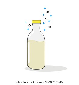 Gráfico vectorial de ilustración de leche rica en vitamina D. Perfecto de la portada, eslogan, afiche