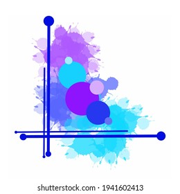 illustration vector graphich of vector- watercolor splash abstract art in striped colors, dominated by lines and dots.