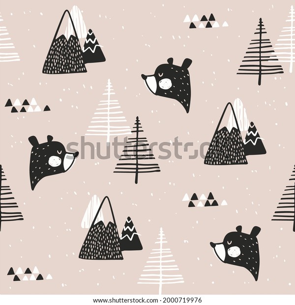 Illustration Vector Graphicof Bear Forest Perfect Stock Vector (Royalty ...