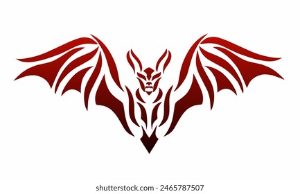 illustration vector graphics of abstract design tribal art bat on a white background