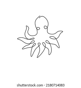 Illustration vector graphics of abstract line art shapes octopus